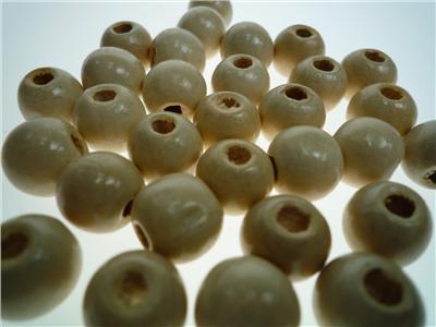Wood Bead Round 16mm Natural Packet of 20
